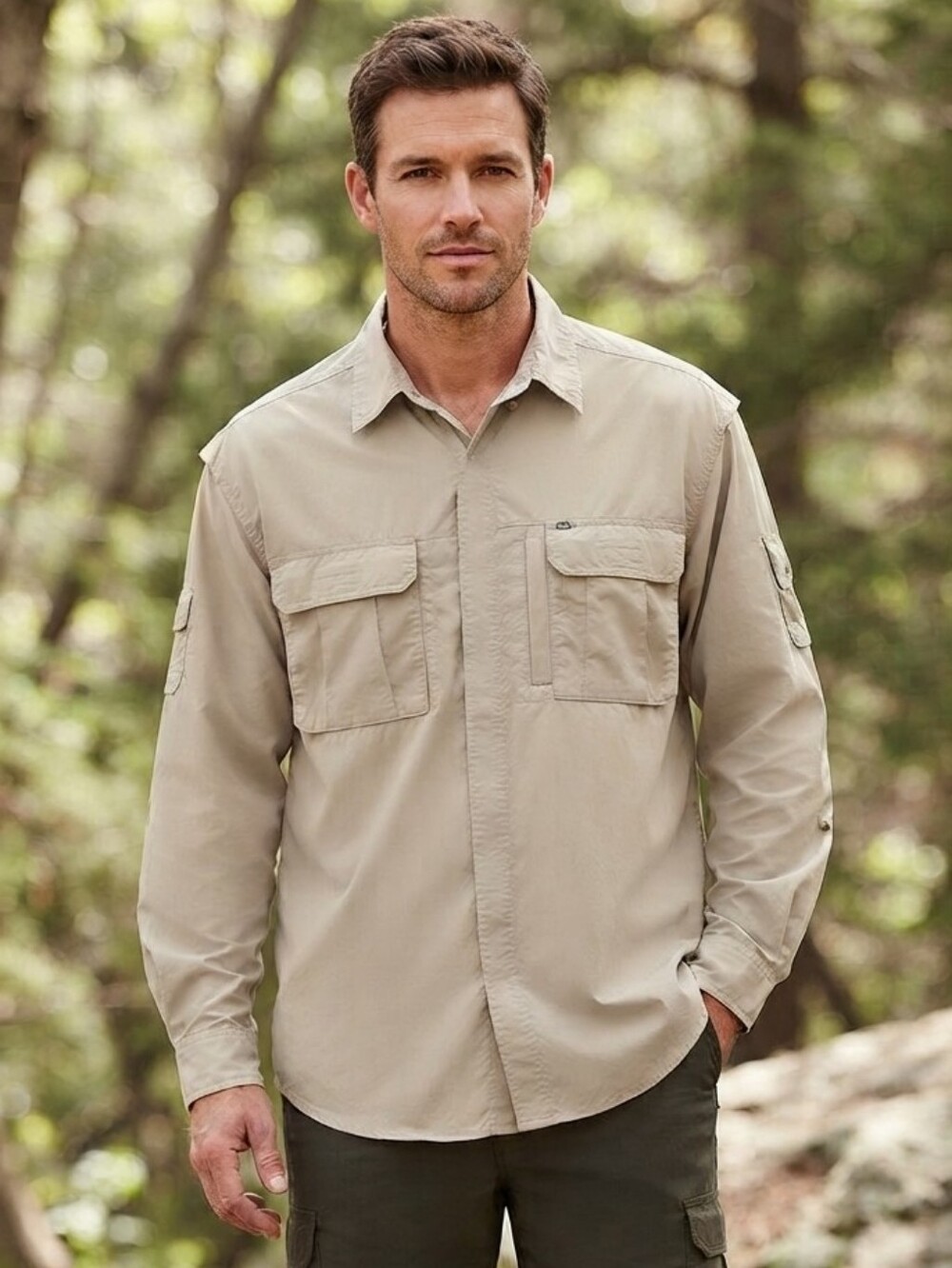 Campmor Men's Long Sleeve Vented Camp Shirt Size Medium